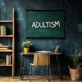 ADULTISM text related to the type of discrimination written on a blackboard Royalty Free Stock Photo