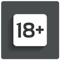 Adults only content button. Age limit stamp. Royalty Free Stock Photo