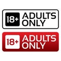 Adults only content button. Age limit stamp. Royalty Free Stock Photo