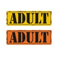 Adults only content button. Vector sticker. Age limit stamp. Royalty Free Stock Photo