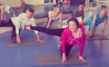 Adults doing pilates routine Royalty Free Stock Photo