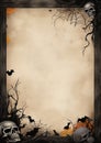 adults in halloween costume halloween frame border Royalty Free Stock Photo