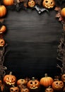 adults in halloween costume halloween frame border Royalty Free Stock Photo