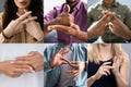 Adults Learning Sign Language Royalty Free Stock Photo