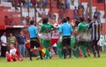 Adults men sports, soccer match