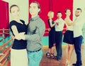 Adults people having dancing class in studio Royalty Free Stock Photo