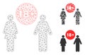 For Adults Vector Mesh 2D Model and Triangle Mosaic Icon Royalty Free Stock Photo