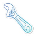 Sticker style icon - Adustable wrench Royalty Free Stock Photo