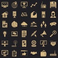 Adv file icons set, simple style Royalty Free Stock Photo