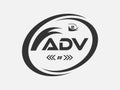 ADV letter logo Design. ADV Simple and modern monogram logo. Abstract Alphabet vector Design Royalty Free Stock Photo