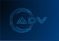 ADV low poly letter logo vector design. Royalty Free Stock Photo