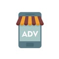 ADV marketing icon flat isolated vector