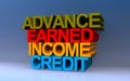 advance earned income credit on blue Royalty Free Stock Photo