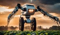 Agritech Robot in Farmland