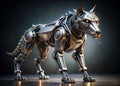 Advanced AI Canine Technology Futuristic Robotic Wolf Prototype Exploring the Boundaries of Artificial Intelligence in Royalty Free Stock Photo