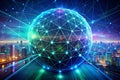 Advanced AI Encryption A Double Exposure Depicting Secure Network and Data Shield Technology for Unbreakable Digital