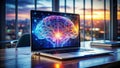 Advanced AI Laptop A Glimpse into the Future of Computing with Integrated Neural Network Technology and CuttingEdge Royalty Free Stock Photo