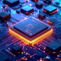 Advanced AI Microchip Processor On Circuit Board Artificial Intelligence Semiconductor Technology Digital Hardware Innovation Royalty Free Stock Photo