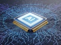 Advanced ai processor chip Royalty Free Stock Photo