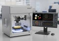 Advanced analytical equipment setup includes a Royalty Free Stock Photo