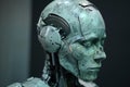 Advanced Android Robot Humanoid Head Close-Up