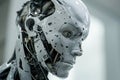 Advanced Android Robot Humanoid Head Close-Up