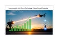 Advanced anti-drone technology system intercepting drone with growth chart and futuristic elements Royalty Free Stock Photo