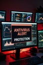 Advanced Antivirus Protection System Displayed On Professional Cyber Security Workstation Royalty Free Stock Photo