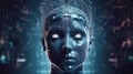 advanced artificial intelligence for the future rise in technological singularity using deep learning algorithms Royalty Free Stock Photo