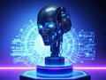 Advanced Artificial Intelligence A Futuristic Robot Head Visualization of Cognitive Computing Power