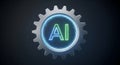 Advanced Artificial Intelligence Mechanism: Gear Symbol of Future Technology and Engineering Solutions Royalty Free Stock Photo