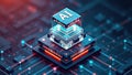 Advanced Artificial Intelligence Neural Network Architecture Visualization Royalty Free Stock Photo