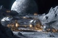 advanced asteroid mining facility in operation