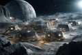 advanced asteroid mining facility in operation