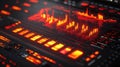 Advanced audio interface with glowing data visualizations Royalty Free Stock Photo