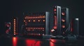 Advanced audio processor with led indicators home studio product showcase dark environment close-up technology innovation