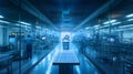 Advanced automated factory with robotic assembly and high-tech machinery
