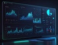 Advanced Business Intelligence Dashboard with Financial Analytics Charts and Digital Data Visualization Interface Royalty Free Stock Photo