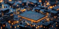 Advanced Circuit Board Design with Quantum Computing Microchip for Enhanced Data Processing Power Royalty Free Stock Photo