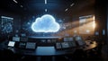 Advanced Cloud Computing Control Room Royalty Free Stock Photo
