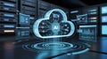 Advanced cloud computing network with ai integration Royalty Free Stock Photo