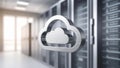Advanced cloud computing server in a modern data center with high-tech infrastructure and design Royalty Free Stock Photo