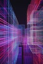 Advanced code block visualization showing algorithmic transformation through stunning geometric light effects