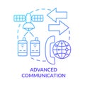 Advanced communication blue gradient concept icon