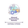 Advanced communication networks concept icon