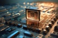 Advanced Computer Processor Chip Close-up. Generative AI.