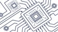 Advanced CPU Microchip on Circuit Board Design, vector design Generative AI Royalty Free Stock Photo