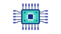 Advanced CPU Microchip: High-Tech Processing AI, vector design Generative AI Royalty Free Stock Photo