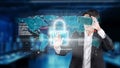 Advanced Cyber Security Concept with Virtual Reality Technology and Data Protection Illustration in Business Environment Royalty Free Stock Photo