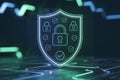 Advanced cyber security shield protecting digital data Royalty Free Stock Photo